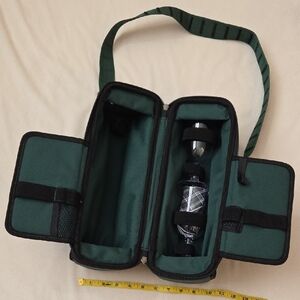 Picnic Time Insulated Wine Tote Bag - Green - Holds 2 Bottles - Excellent Condit